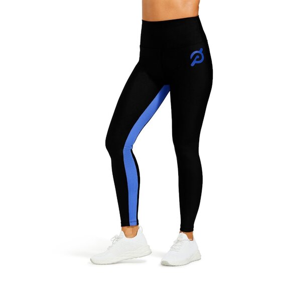 NWT PELOTON SPORT LEGGINGS WOMENS SIZE XS RIB COLORBLOCK BLACK AND BLUE - Picture 1 of 11